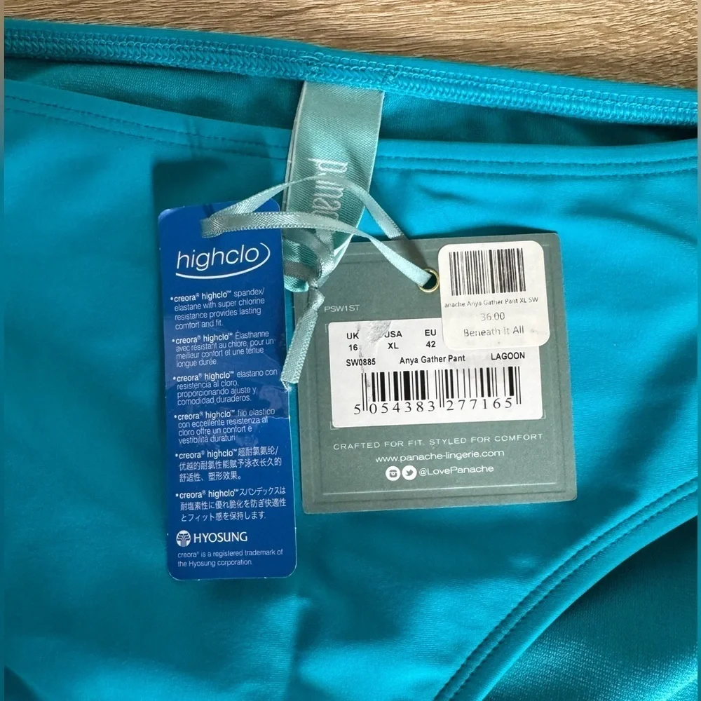 Panache Swim Women XL Anya Gather Pant Lagoon Bottoms